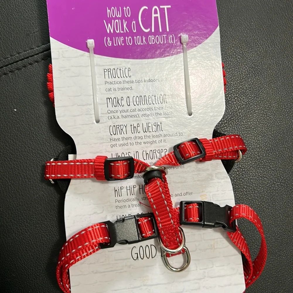 Whisker City Cat Harness with leash, Large